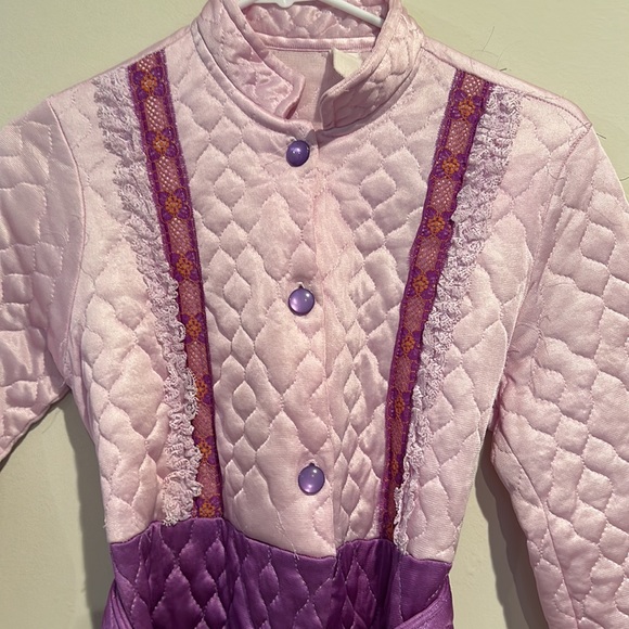 Vintage Quilted Pink & Purple House Coat Button Down Duster - Picture 6 of 14